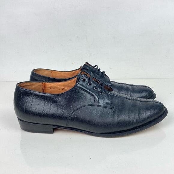 ROBERT CLERGERIE Croc Embossed Leather Lace Up Oxford Loafers 7.5 - $795. - Picture 14 of 14